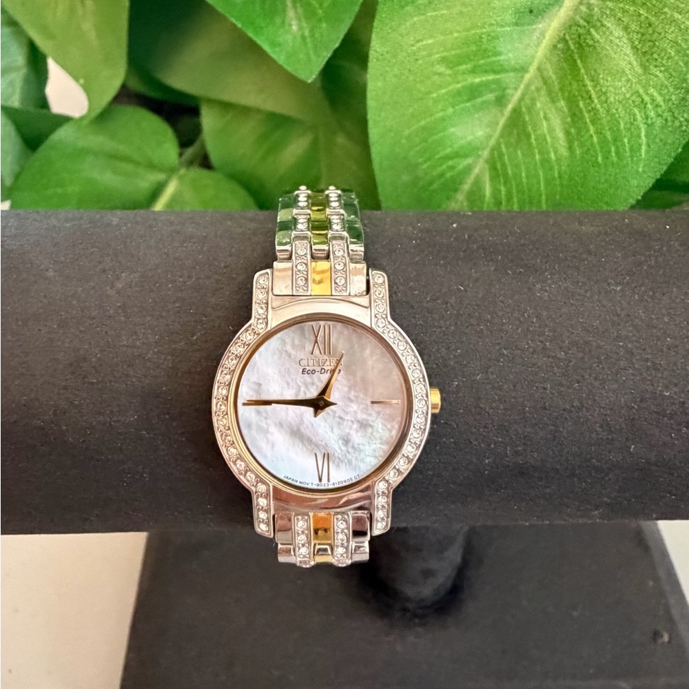 Citizen Two-Tone Crystal Accent Women's Watch with Mother-of-Pearl Dial